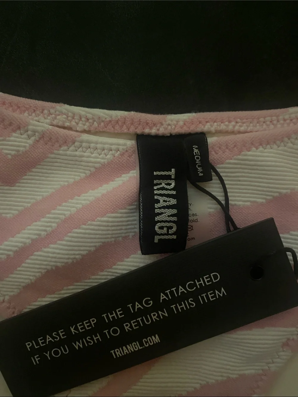 Triangl Swimwear Pink & White Striped Bikini Bottom